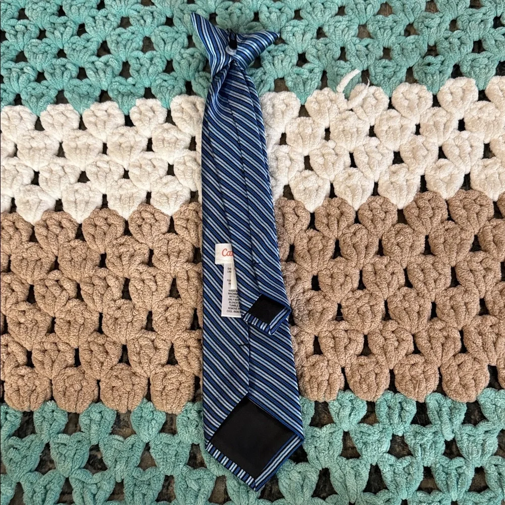 Cat & Jack Blue and Black Striped Tie Boys Sz 8 / 10